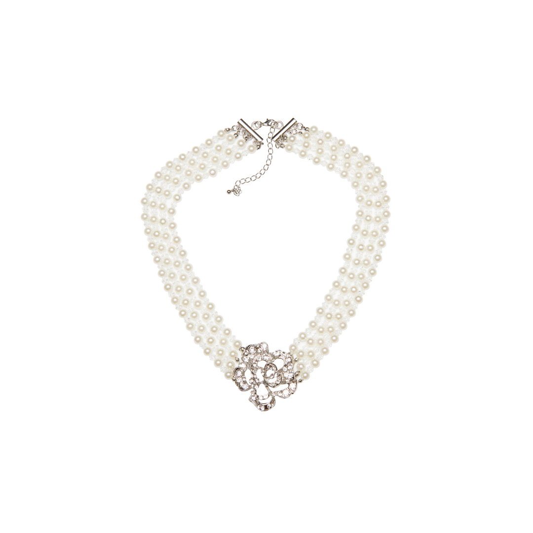 Holly Golightly Mini 5 Piece Pearl Jewelry Costume Flapper Set with Clip On Earrings Inspired by Audrey Style - Utopiat