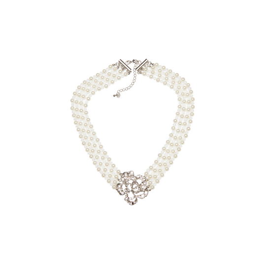 Holly Golightly Mini 5 Piece Pearl Jewelry Costume Flapper Set with Clip On Earrings Inspired by Audrey Style - Utopiat