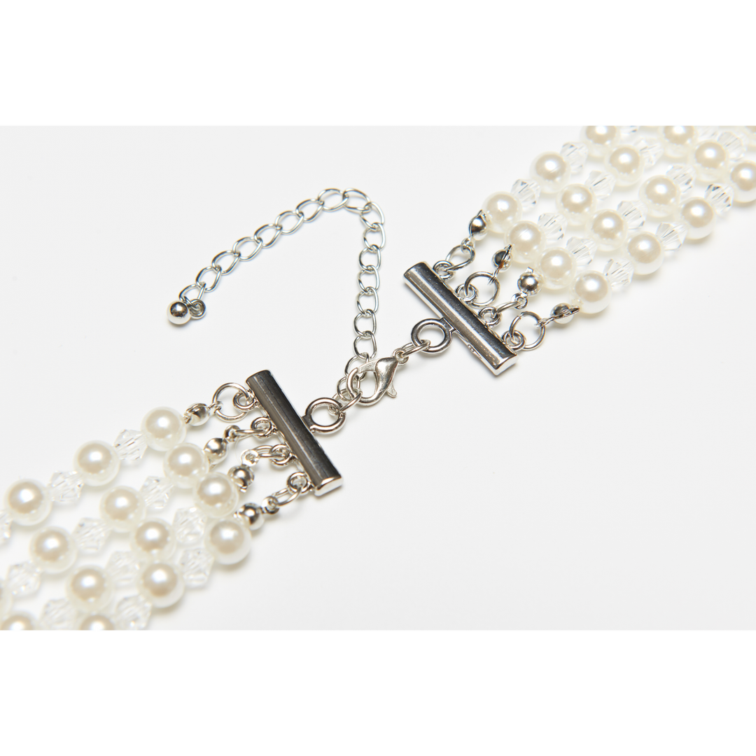 Holly Golightly Mini 5 Piece Pearl Jewelry Costume Flapper Set with Clip On Earrings Inspired by Audrey Style - Utopiat